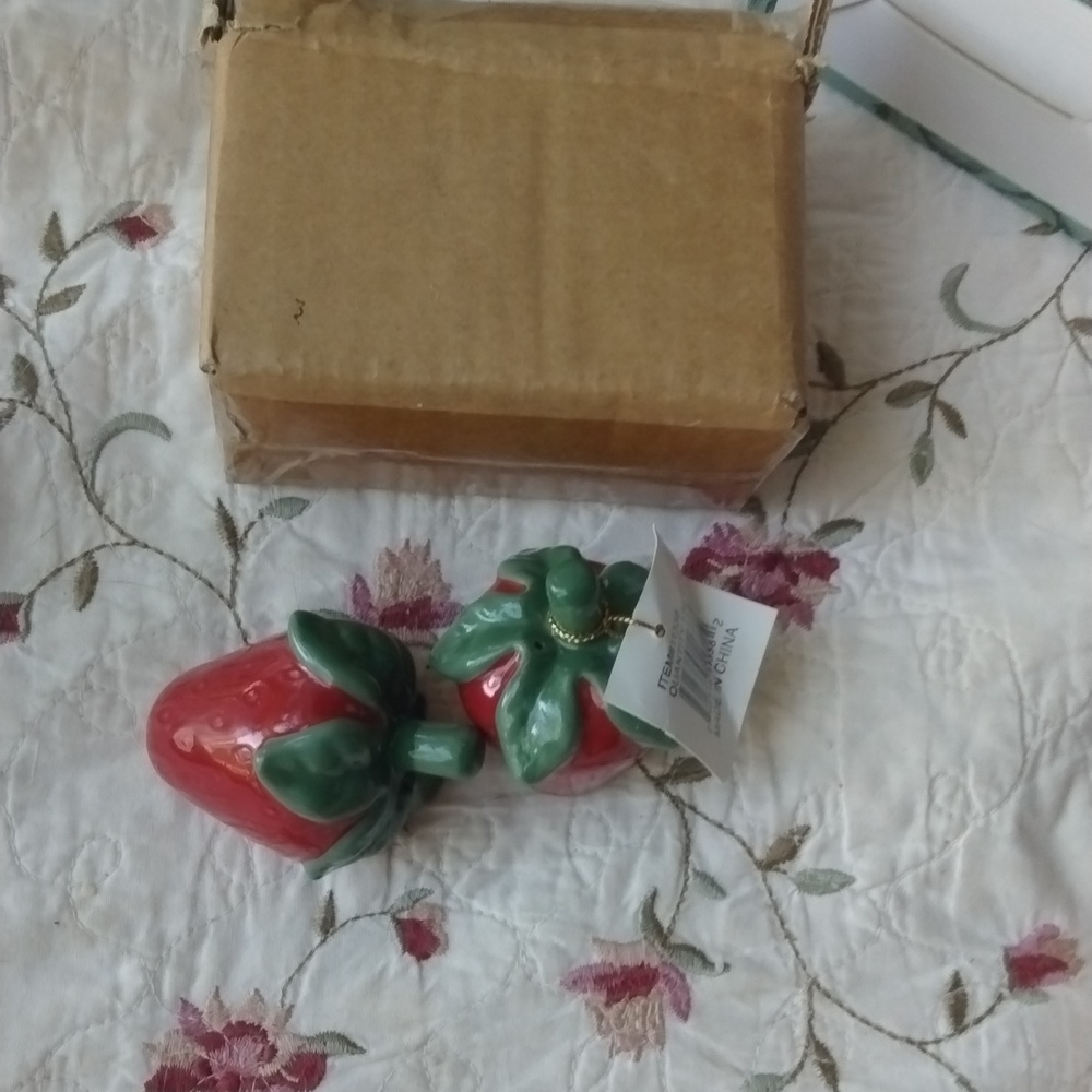 Strawberry salt and pepper shakers